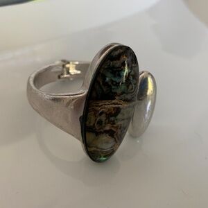 RLM Soho Robert Lee Morris Abalone Shell Hinged Cuff Bracelet